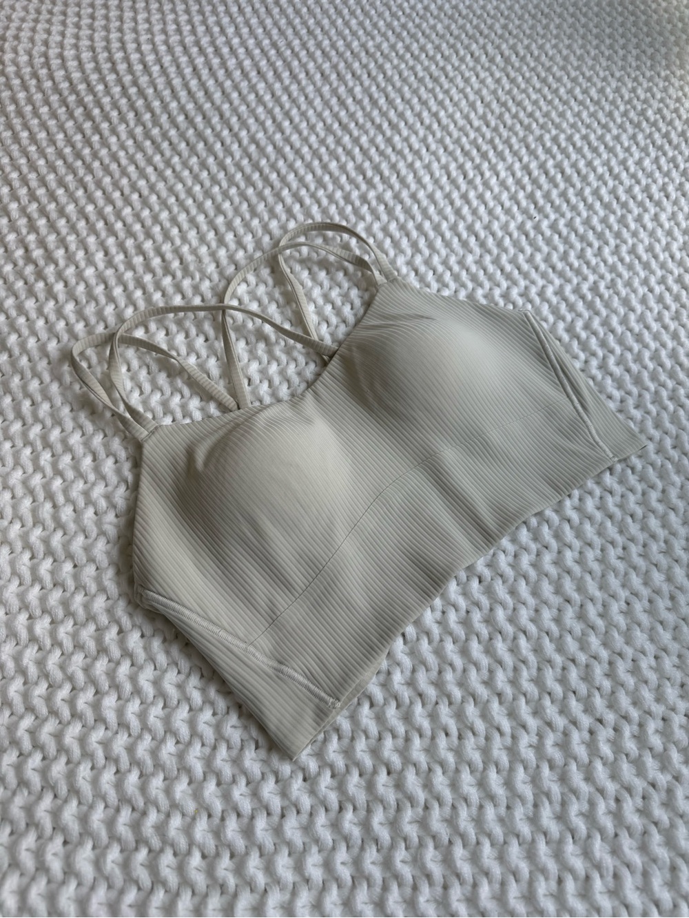 lululemon athletica Light Sage Ribbed Strappy Longline Bra